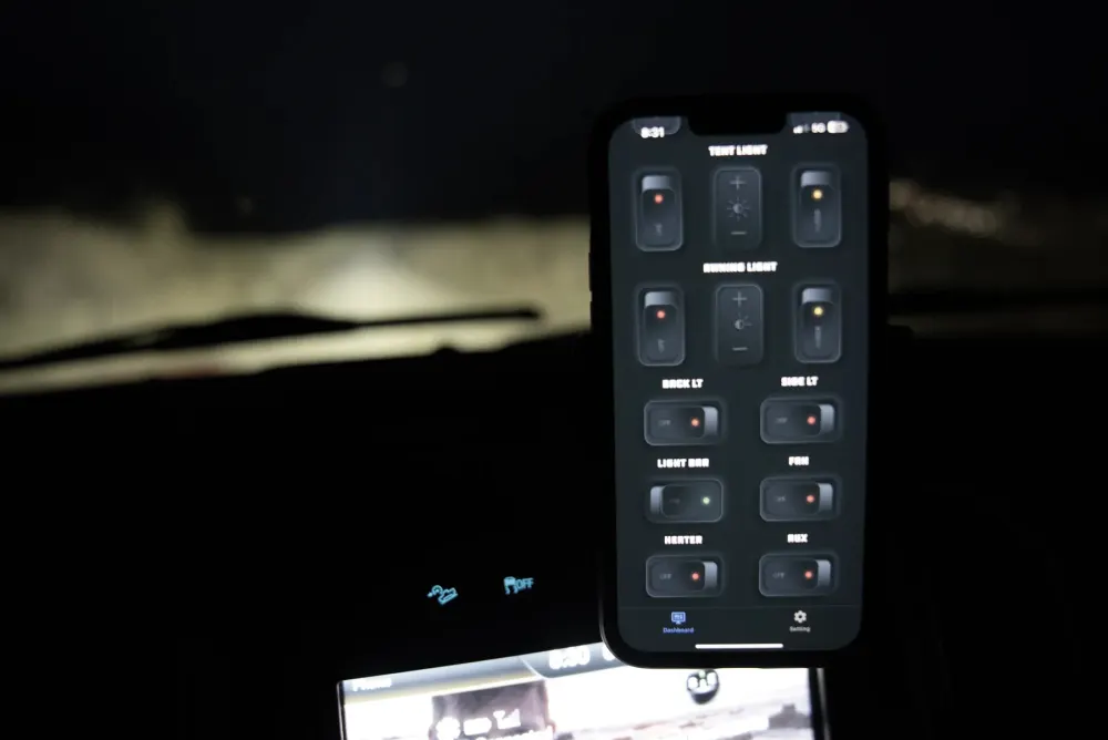 Night-time interior lighting scene