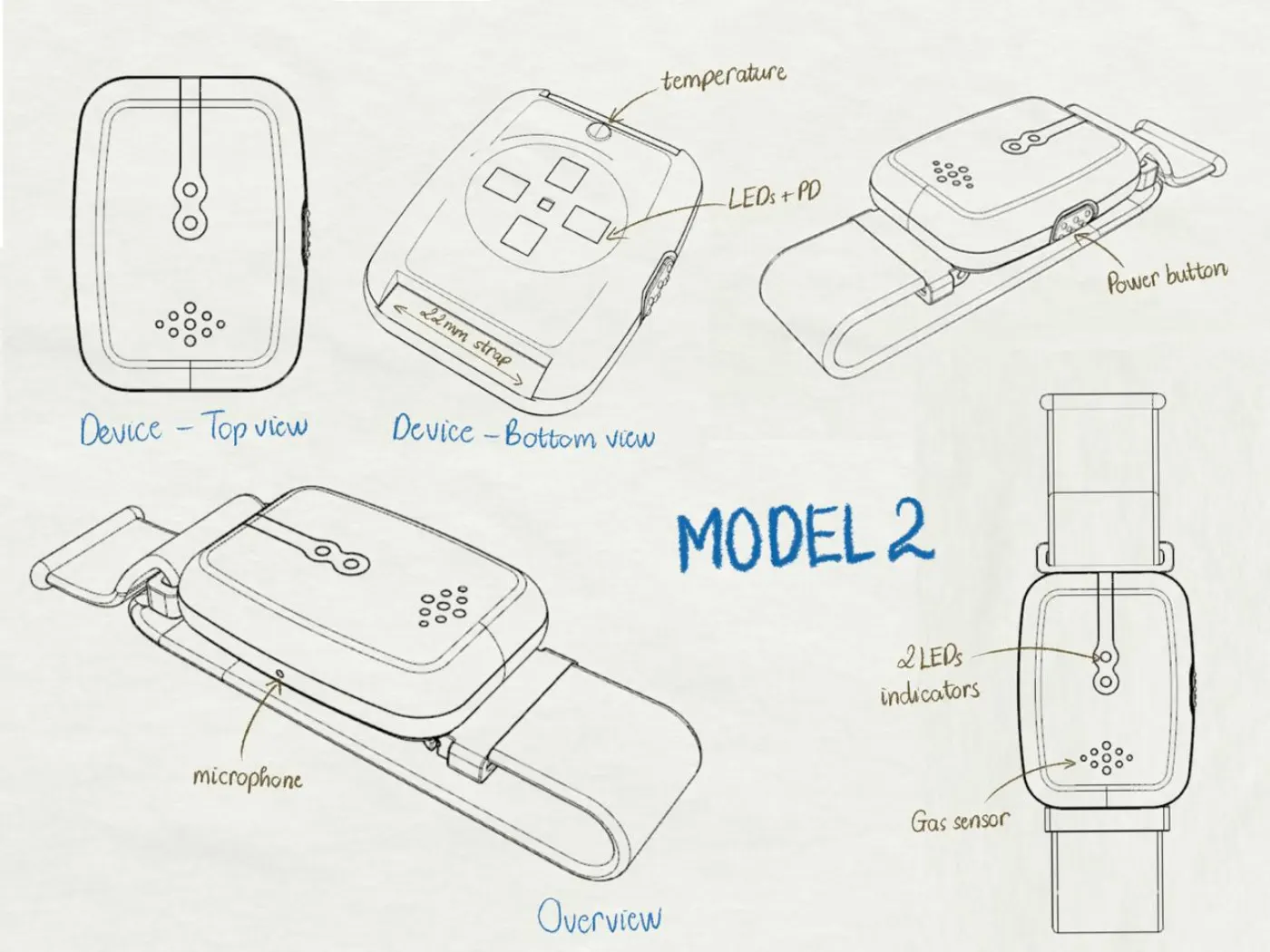 Smart-watch PCB and sensor integration